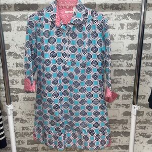 Tizzie Blue and Pink Vibrant Dress Size Small